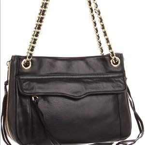 Used Rebecca Minkoff Black Swing Double Chain Shoulder Bag